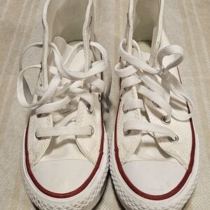 Converse Kids Sneakers - White with Red Trim